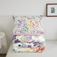 thumbnail image 5 of Kawaii Unicorn Comforter Set Queen Size,Cute Rainbow Floral Unicorn Bedding Set,Watercolor Flower Quilt Bed Set Colorful Flowers Down Comforter with 2 Pillowcases, 5 of 7