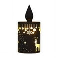 thumbnail image 5 of Birdeem Christmas Decoration Vase Table Lamp Etched Glass Tube Santa Sleigh Scene Red Column Led Light Battery Operated, 5 of 5