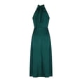 thumbnail image 5 of ClodeEU Women's Summer Satin Halter Neck Backless Slit Midi Dresses ,Elegant Fashion Evening Gown Green,Womens Plus S, 5 of 6