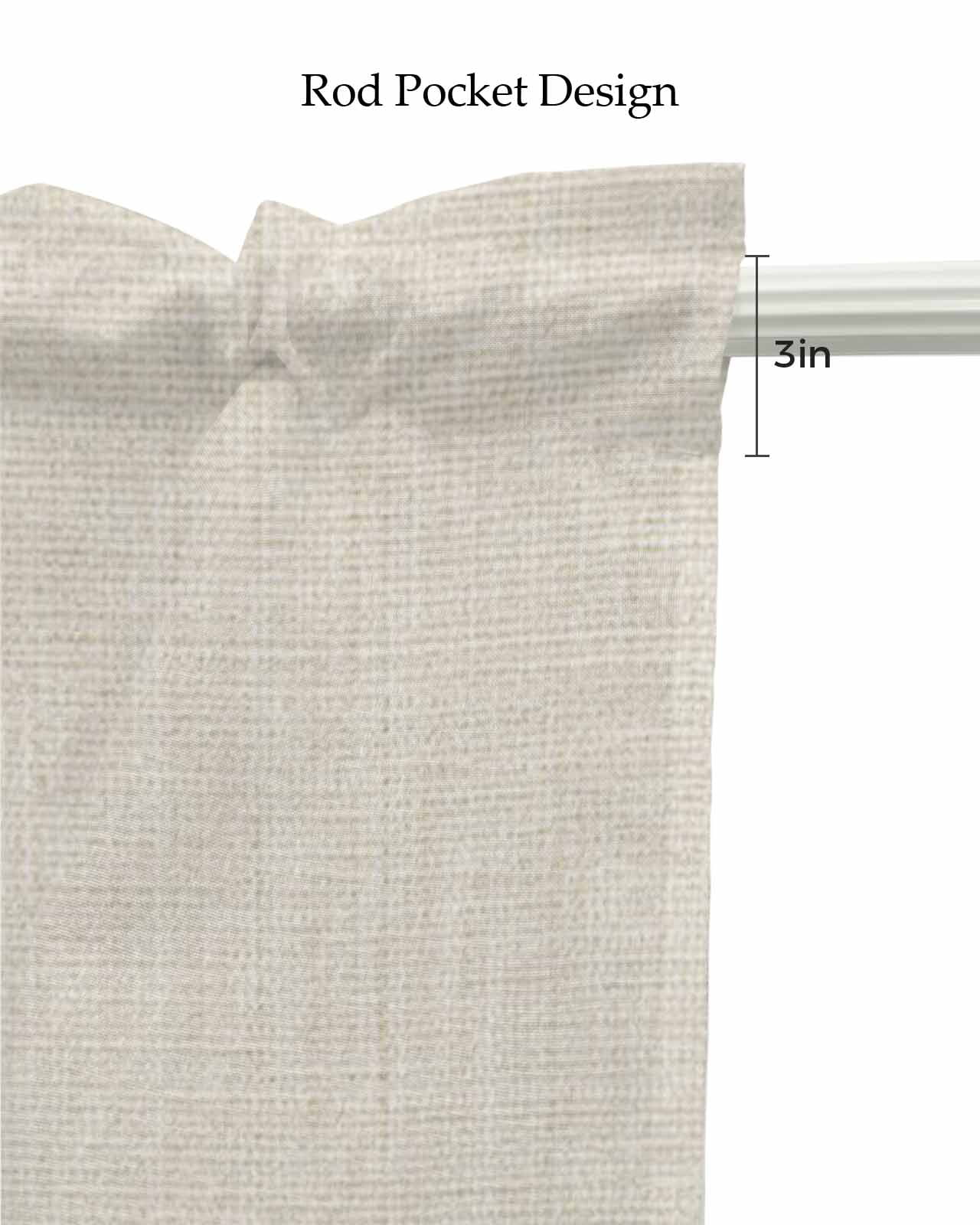 Grey Striped Kitchen Valances for Windows Farmhouse Linen Window Valance Curtain for Living Room Window Treatment Beige Geometric Modern Minimalist Valance Rod Pocket Topper Drape, 42 x 18 Inch