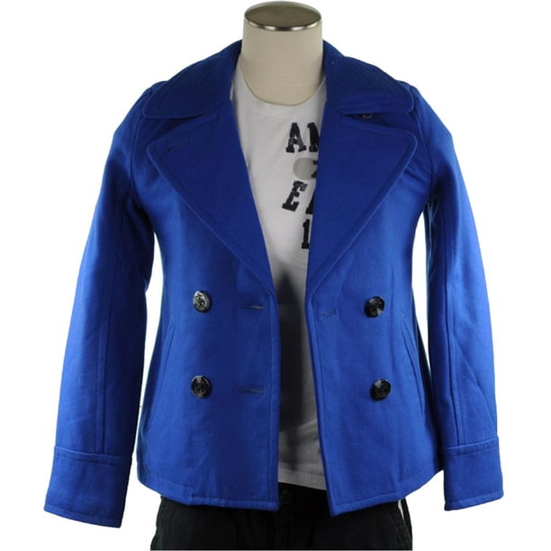 American Eagle Outfitters Abrigo clásico para mujer, azul, extragrande American Eagle Outfitters chaquetón