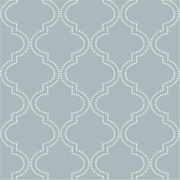 NuWallpaper NU1826 Quatrefoil Peel and Stick Wallpaper, Slate Blue