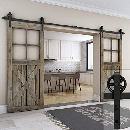 Easelife 10 Ft Double Door Heavy Duty Big Wheel Sliding Barn Hardware Track Kit Ultra Hard Sy Slide Smoothly Quietly Canada Easelife 10 Ft Double Door Heavy Duty, Sliding Barn Door Hardware 10ft