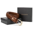 thumbnail image 4 of Woaeety Leather Braided Belts for Men, 1 3/8" Casual Woven Leather Belt for Men Jeans Golf Dress Pants with Gift Box, 4 of 11