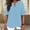 Light Blue, variant on Womens Cotton Linen Tops Butterfly Sleeve V Neck Loose Blouses Dressy Casual Flowy Ruffle Short Sleeve Shirts Business Work Blouses