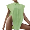 thumbnail image 1 of El temperamento de la moda de verano de las mujeres muestra la camisa suelta del hombro Chaleco de color sólido Fridja  hj372, 1 of 9