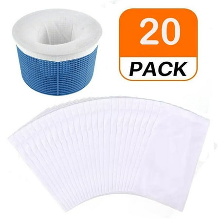 OUSITAI 20-Packs Pool Skimmer Socks Ultra Fine Mesh Filter Sock Net for Skim Remove Leaves  Oil  Pollen  Swimming Pool Baskets  The Ideal Sock/Net/Saver to Protect Your Inground or Above Ground Pool