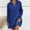 Blue, variant on Itsame Womens Mini Dresses, Knitted Solid Color Long Sleeve Casual Hooded Dress Black L