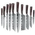 thumbnail image 3 of Knife Sets for Kitchen with Block, 11 Pieces German Ultra Sharp Stainless Steel Kitchen Knife Block Sets with Sheaths,with Ergonomic Handle, 3 of 13
