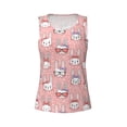 thumbnail image 4 of Xecao Girl Rabbit print women's scoop neck, loose-fit workout tank tops for the gym., 4 of 9