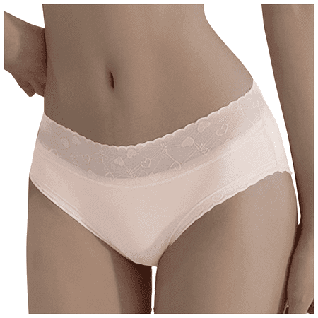 Fulorrnie Underwear for Women Breathable High Waist Cheeky Comfort Panty Banded Elastic Seamless Stretchable Panties Beige L