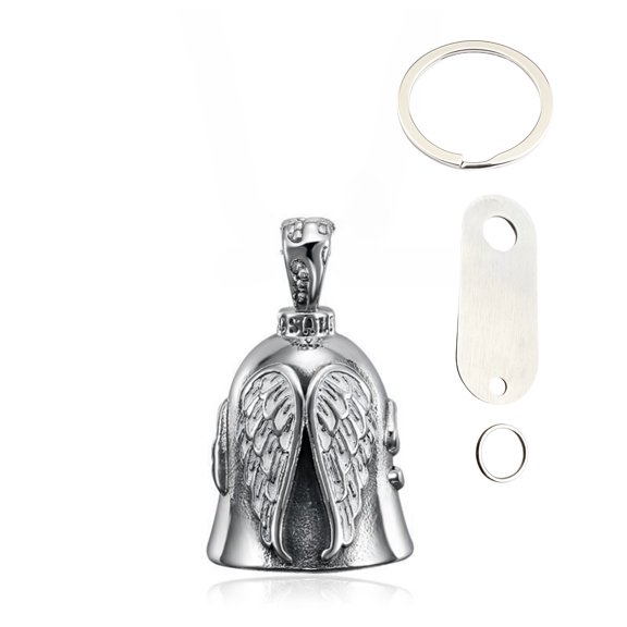 Motorcycle Bell Defender Lucky Riding Clock Bicycle Pet Bell Highway 66 Motorcycle Clock Pendant, Punk Hip Hop  Silver5