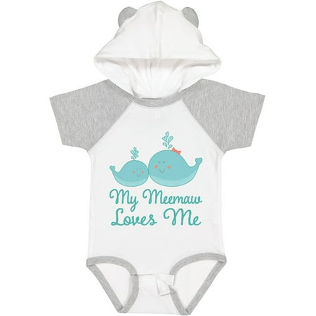 

Inktastic Meemaw Loves Me Grandchild Whale Gift Baby Boy or Baby Girl Bodysuit