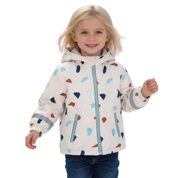 Curuila Toddler Girls Coat With Zipper Long Sleeve Cartoon Print Hooded Jacket For Girls Winter Warm Casual Soft Outerwear Size 2-3 Years