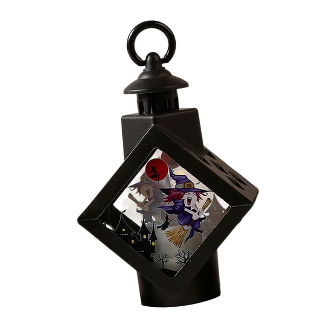 Elodie LED Hanging Halloween Lantern Night Lamp Portable Halloween Decor Nightlight for Witch