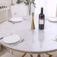 thumbnail image 3 of SURJDE PVC Round Fitted Tablecloth Clear Waterproof Table Cloth Anti-Scald Oil Proof Kitchen Table Cover, 95-110CM, 3 of 7