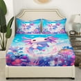 thumbnail image 3 of Erosebridal Animal Axolotl Sheet Set Twin,Dreamy Princess Bedding Sets Twin Size,Underwater World Twin Sheet Sets,Ultra Soft Cartoon Room Decoration,3pcs, 3 of 7