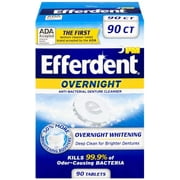 Efferdent PM Overnight Anti-Bacterial Denture Cleanser Tablets - 90 Ea