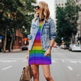 thumbnail image 4 of Fotbe Colorful Glitter Rainbow Vestido de Verano sin Mangas para Mujer – Vestido Midi Línea A, Estilo Camiseta Floral, Vestido Playero Casual y Fluido, 4 of 7
