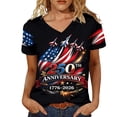 thumbnail image 4 of HCYSFG Womens Summer V Neck Short Sleeve Tops Independence Day July 4th Airplane Tees 250th Anniversary T-Shirts, 4 of 5