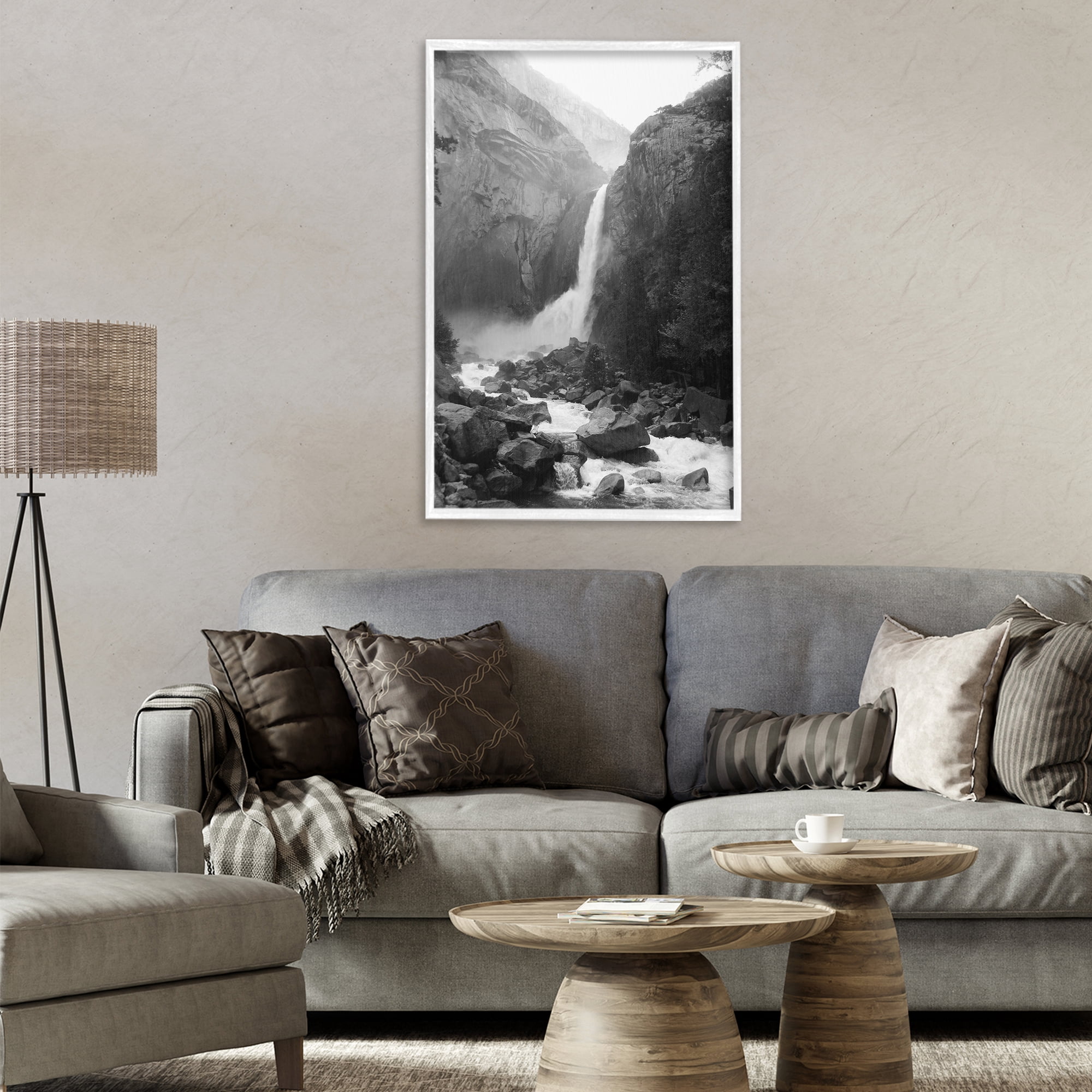 Stupell Industries Rocky Yosemite Falls White Framed Giclee Art, design by Kim Curinga