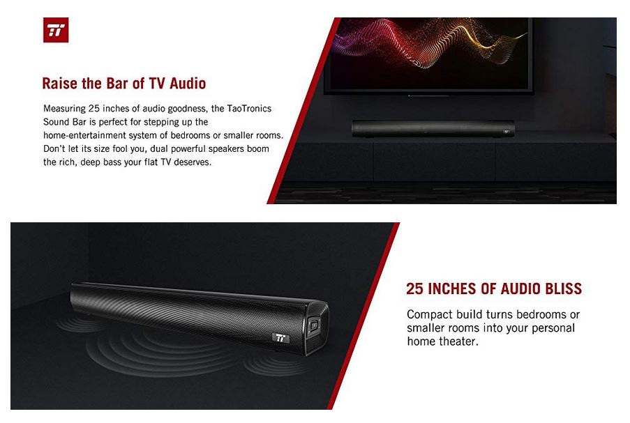 taotronics sound bar 25 inch