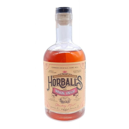 Horball s Drinking Vinegar – Strawberry Mint Shrub – Handcrafted mixer for cocktails sodas and waters (12oz)