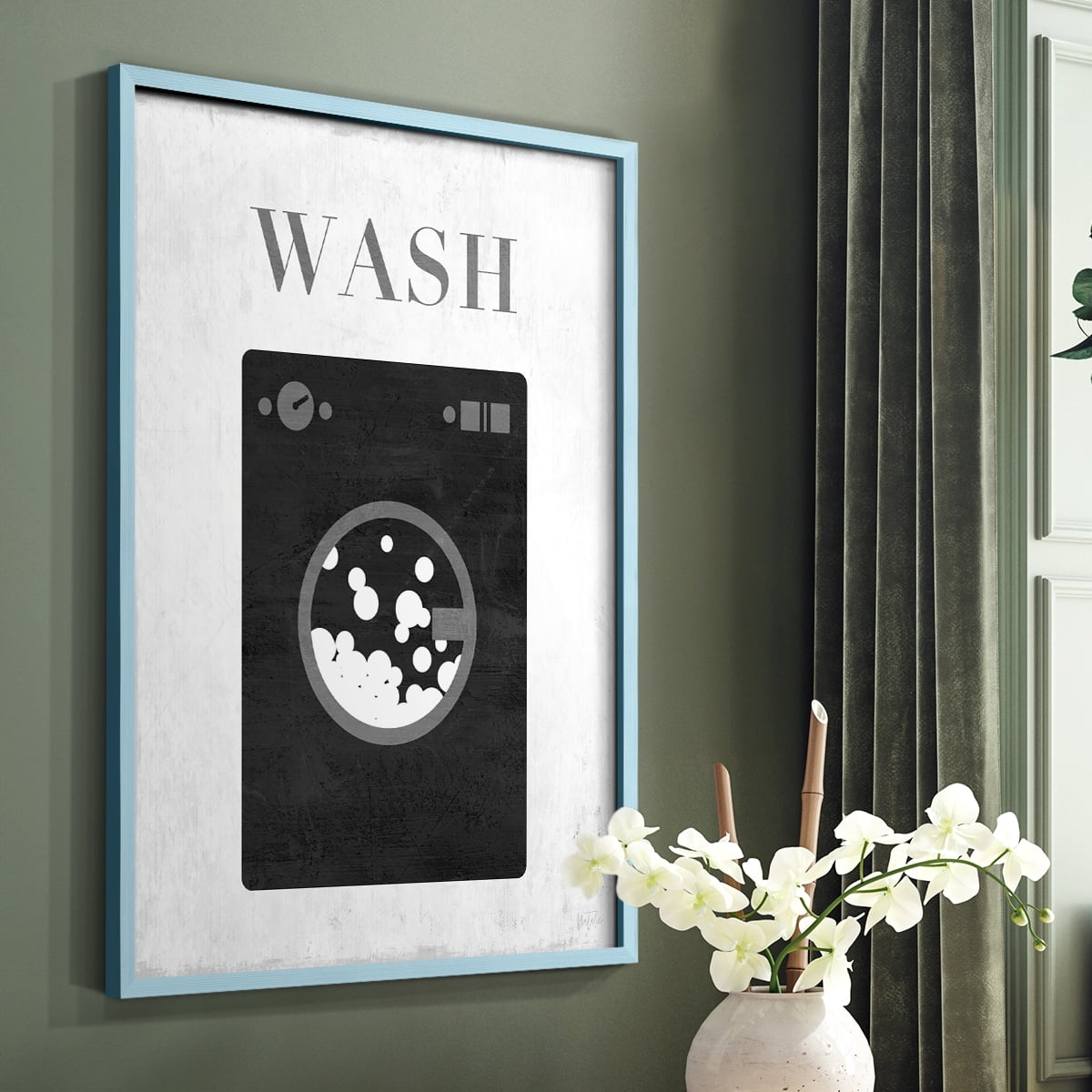 Wash Framed Print in Blue Solid Wood 11 x 14 Framed Print