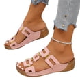 thumbnail image 4 of YOUYEDIAN Sandals Women Summer Slip on Beach Slippers Comfortable Walking Non Slip Orthopedic Flat Shoes (Pink), 4 of 5