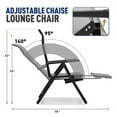 thumbnail image 3 of Set of 2 Folding Oversized Lounge Chairs XL Outdoor High Back Chair Camp Reclining Chair with Retractable Footrest for Poolside Backyard, Gray, 3 of 9
