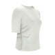 thumbnail image 5 of Tops Henley,Camisa de lino con cuello en V para mujer, manga corta, corte holgado, color liso, para uso diario y en casa, sopatenor, 5 of 9