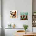 thumbnail image 5 of ZHONGYUTONG Kitchen Rooster Canvas Wall Art Farm Chicken Pictures Prints Country Vintage Animal Artwork Farmhouse Decor Framed (20.00" x 20.00"), 5 of 6