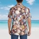 thumbnail image 4 of Fotbe Sea Shells Camisa Hawaiana para Hombre Unisex – Camisa Casual de Verano con Botones de Manga Corta de Algodón y Lino,Large, 4 of 7