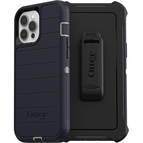 OtterBox Defender Screenless Series Rugged Case & Belt Clip Holster for iPhone 12 & iPhone 12 Pro, Varsity