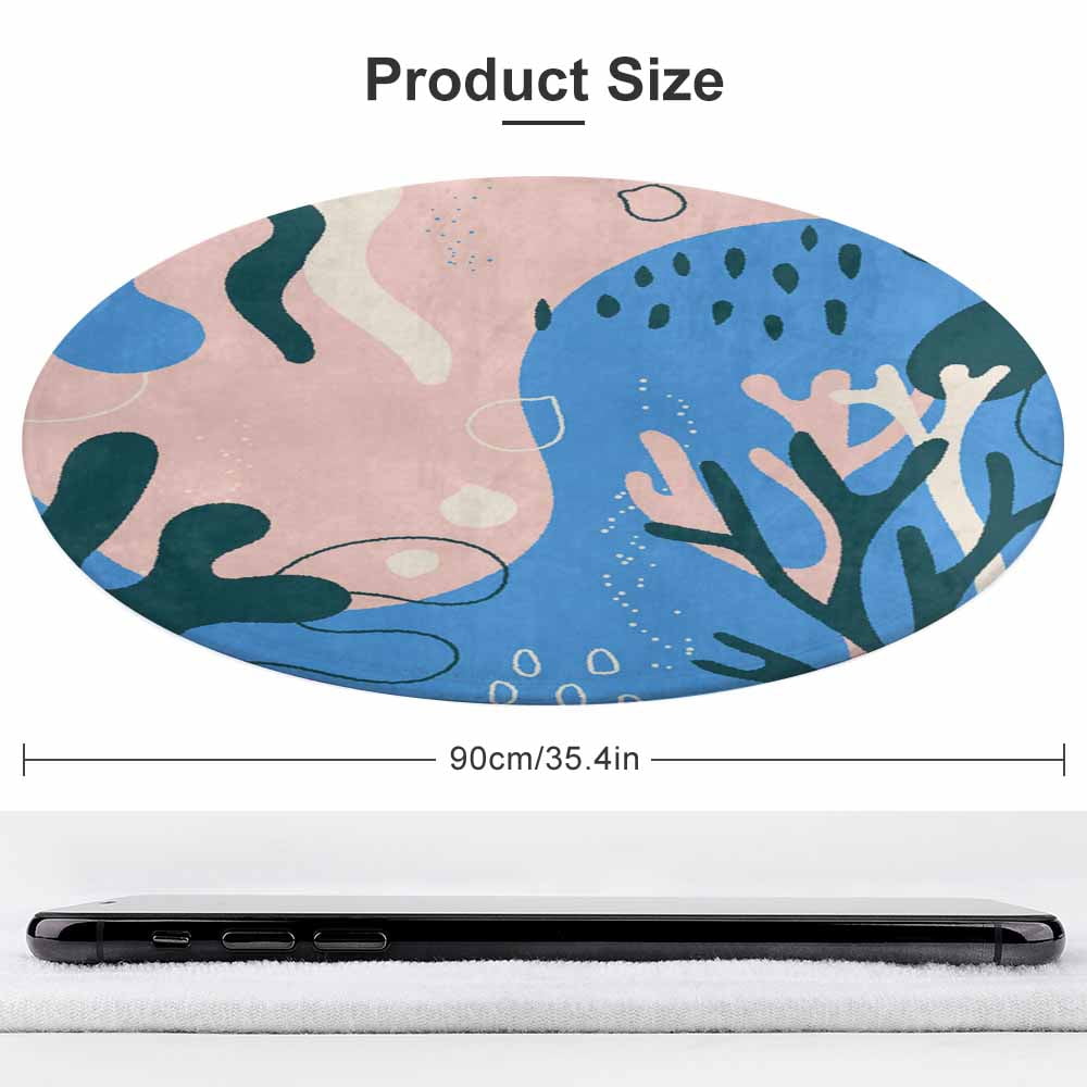Leopard Print Pattern Round Rugs -Washable Non-Slip Small Round Area Rug Throw Soft Circle Rugs for Bedroom, Modern Print Indoor Carpet for Entryway Sofa Living Room