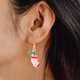 thumbnail image 5 of 3 pares de pendientes de gota para mujer, pendientes de campana, pendientes de Navidad, pendientes colgantes de Navidad, pendientes de fiesta de Navidad, 5 of 5