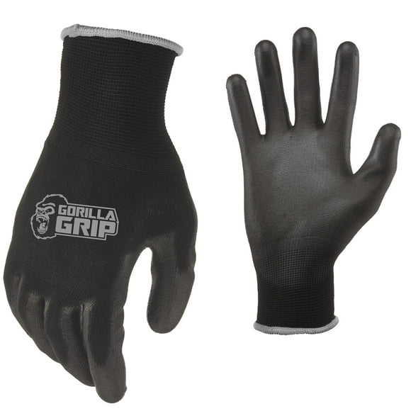 GORILLA GRIP Work Gloves, Never Slip Maximum Grip All-Purpose, Gloves for Men, Superior in Wet, Dry, Oily Conditions, Polymer Palm, Extra Large Size,