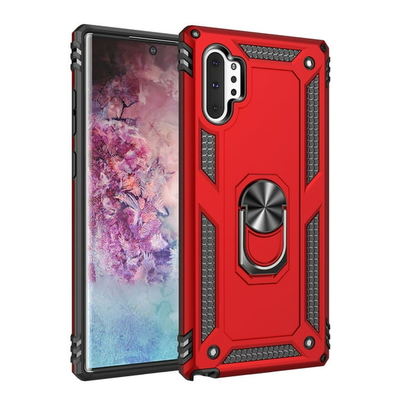 TechCircle Samsung Galaxy Note 10 Case, Ring Holder Kickstand Full Body Shockproof Magnetic Car Mount Hybrid Rugged Protective Phone Cover, Red