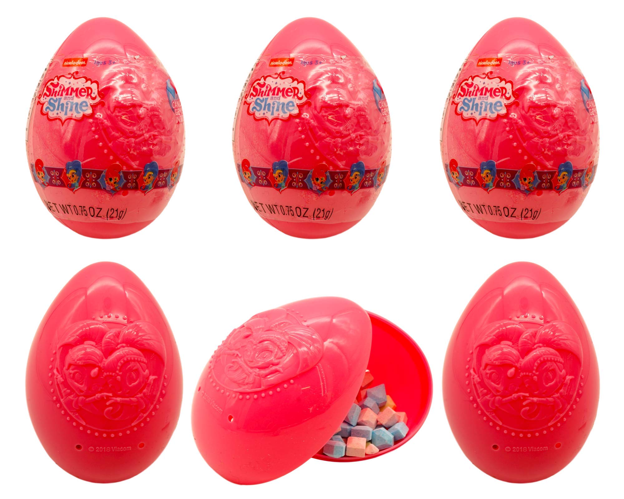 Shimmer And Shine PreFilled XLarge Easter Eggs (6 Pack, 4 in tall) Embossed Plastic Candy Egg