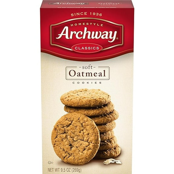 Archway Cookies, Classic Soft Oatmeal Cookies, 9.5 Oz ( Pack of 2 )