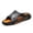 Black, variant on Slides For Men Breathable Open Toe Massage Footbed Mens Slides Lightweight Non Summer Slippers Vacation Casual Beach Sandals Black