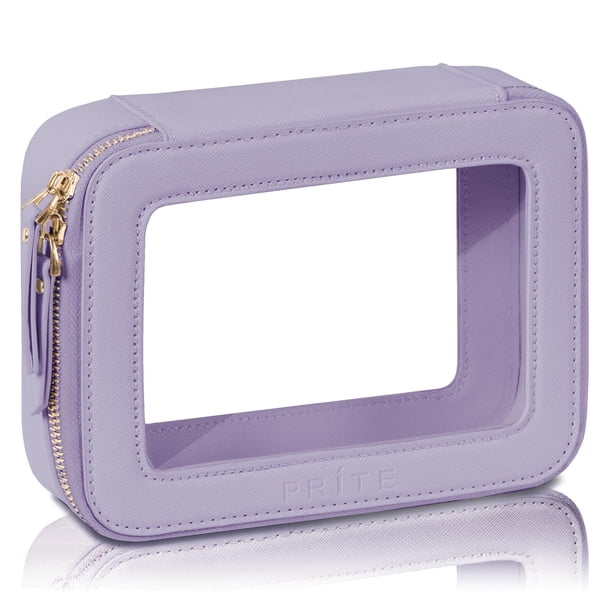 Bolsa organizadora de cosméticos transparente Prite, impermeable, violeta