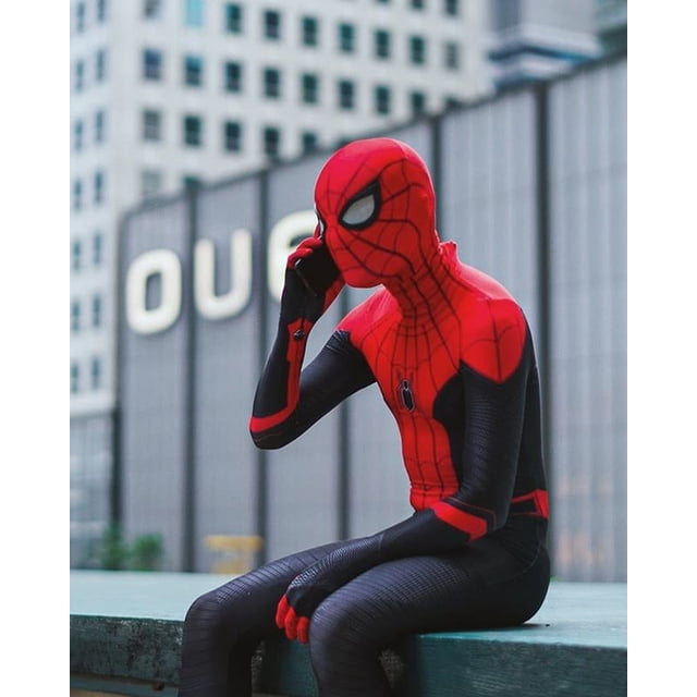 Disfraz de Halloween Zentai Far From Home para adultos y niños, traje de Cosplay de Spiderman, mono de superhéroe, mono de fiesta para hombres Fivean unisex