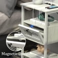 thumbnail image 5 of Nightstand with Charging Station, Bedroom Bedside Table with USB Ports and AC Outlets, Sofa Side End Table with Storage Drawer, Couch Side Table with Open Shelf for Living Room Office Dorm, 5 of 7