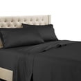 thumbnail image 1 of Royal Tradition Solid 600 Thread Count, 100-Percent Cotton Queen Bed Sheets (Black) Breathable, Deep Pocket, 4 Piece Sheet Set, 1 of 4