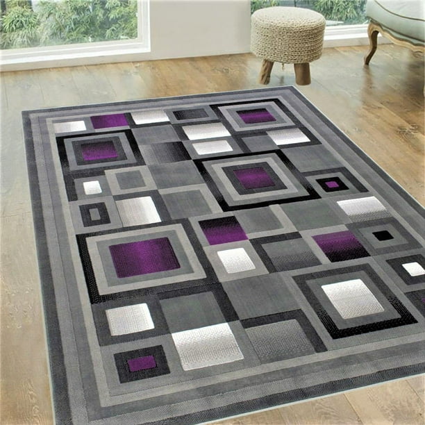 Handcraft Rugs Purple And Gray Abstract, Gray And Lavender Area Rugs
