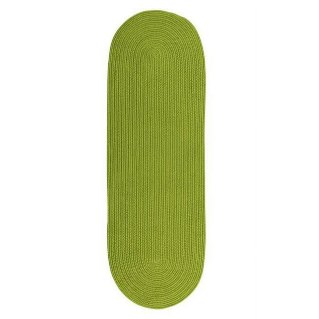 Colonial Mills Rug RV65R028X084 Reversible Flat-Braid Oval Braided Runner Lime - 2 ft. 4 in. x 7 ft.