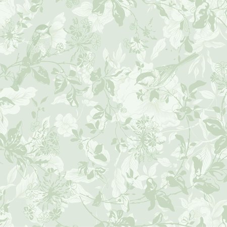 17.3" X 362" Peel and Stick Wallpaper Floral Boho Green Contact Paper Bird Cute Girl Modern Wall Paper Renter Friendly Waterproof Removable Self Adhesive Bedroom Kitchen Dorm Cabinets Vinyl