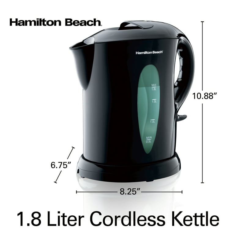 Hamilton Beach Electric Tea Kettle, Water Boiler & Heater, 1.7 Liter,  Cordless Serving, 1500 Watts for Fast Boiling, Auto-Shutoff and Boil-Dry
