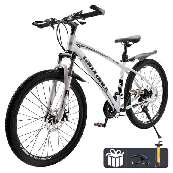 Mountain Bike, 27.5 Inch Shimano 21 Speed, Dual Disc Brake Bike for Men Womens Adult, Front Suspension Bicycle